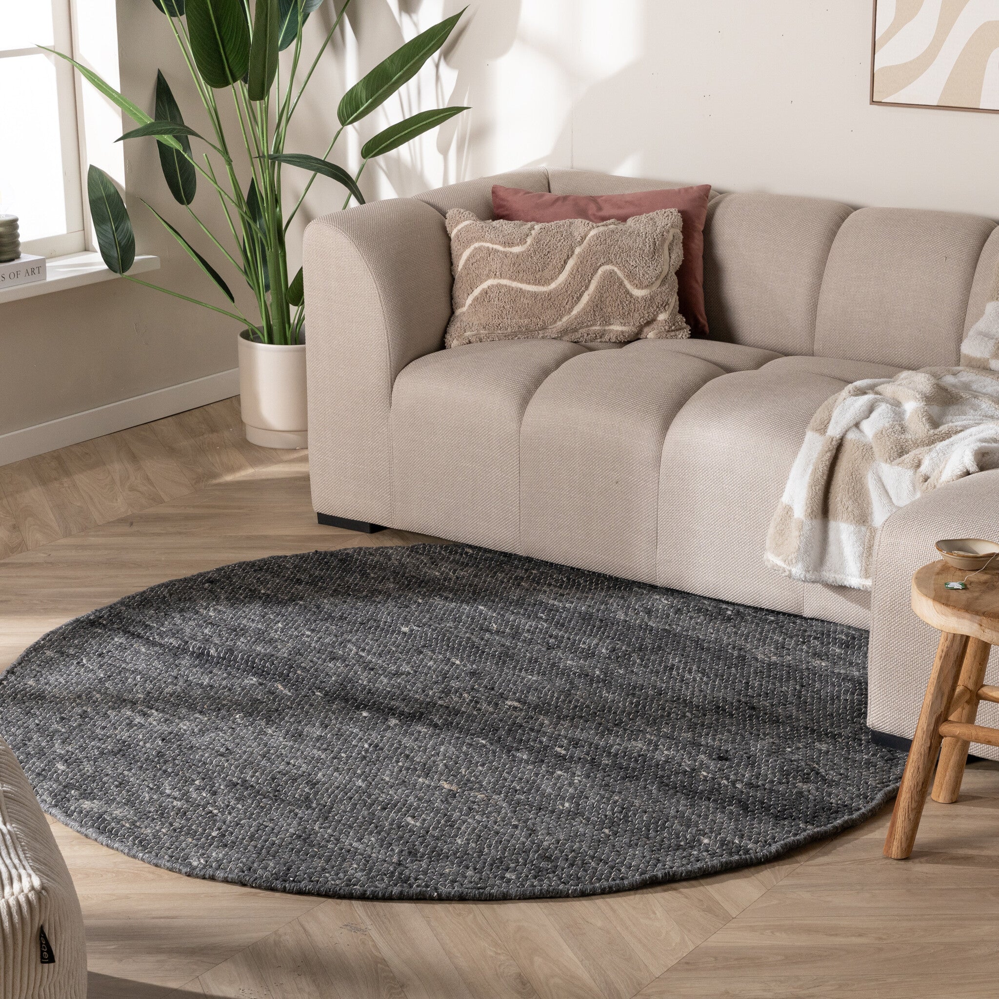 Wollteppich Rund