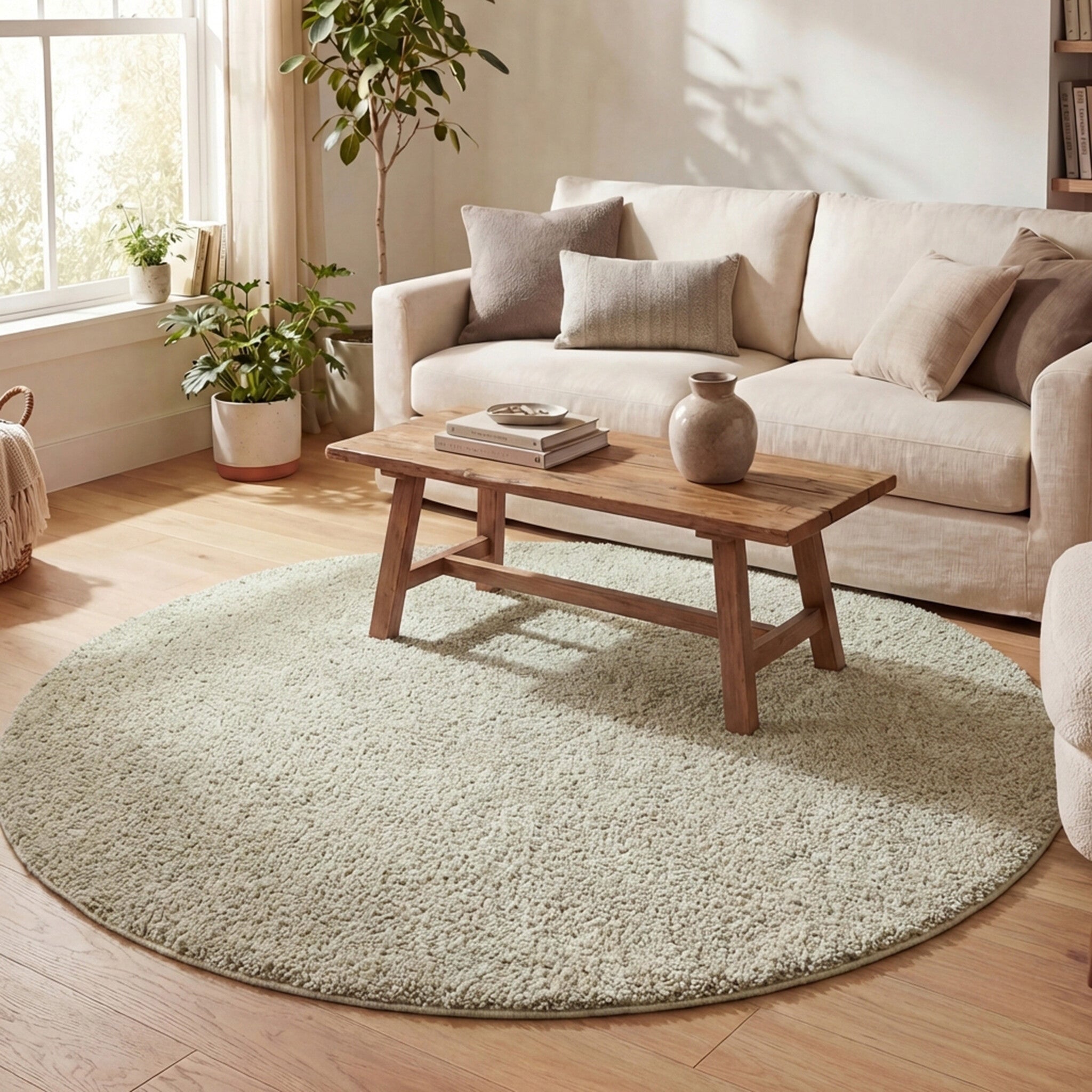 pflanzen hocker Pflanzenhocker Holz Rund Massiv – 40 cm hoch, Ø 30 cm Runder blumenständer