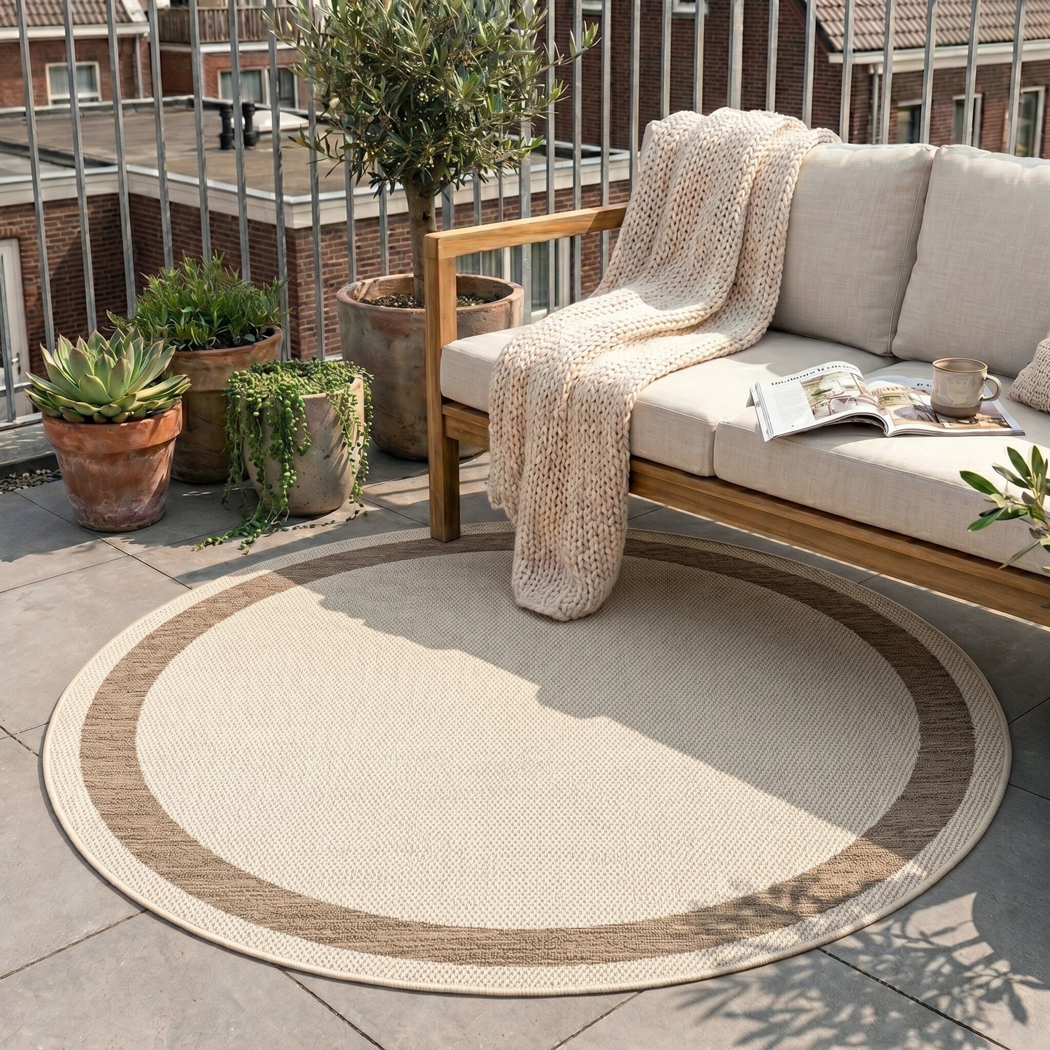 In- & Outdoor Jute Teppich Rund