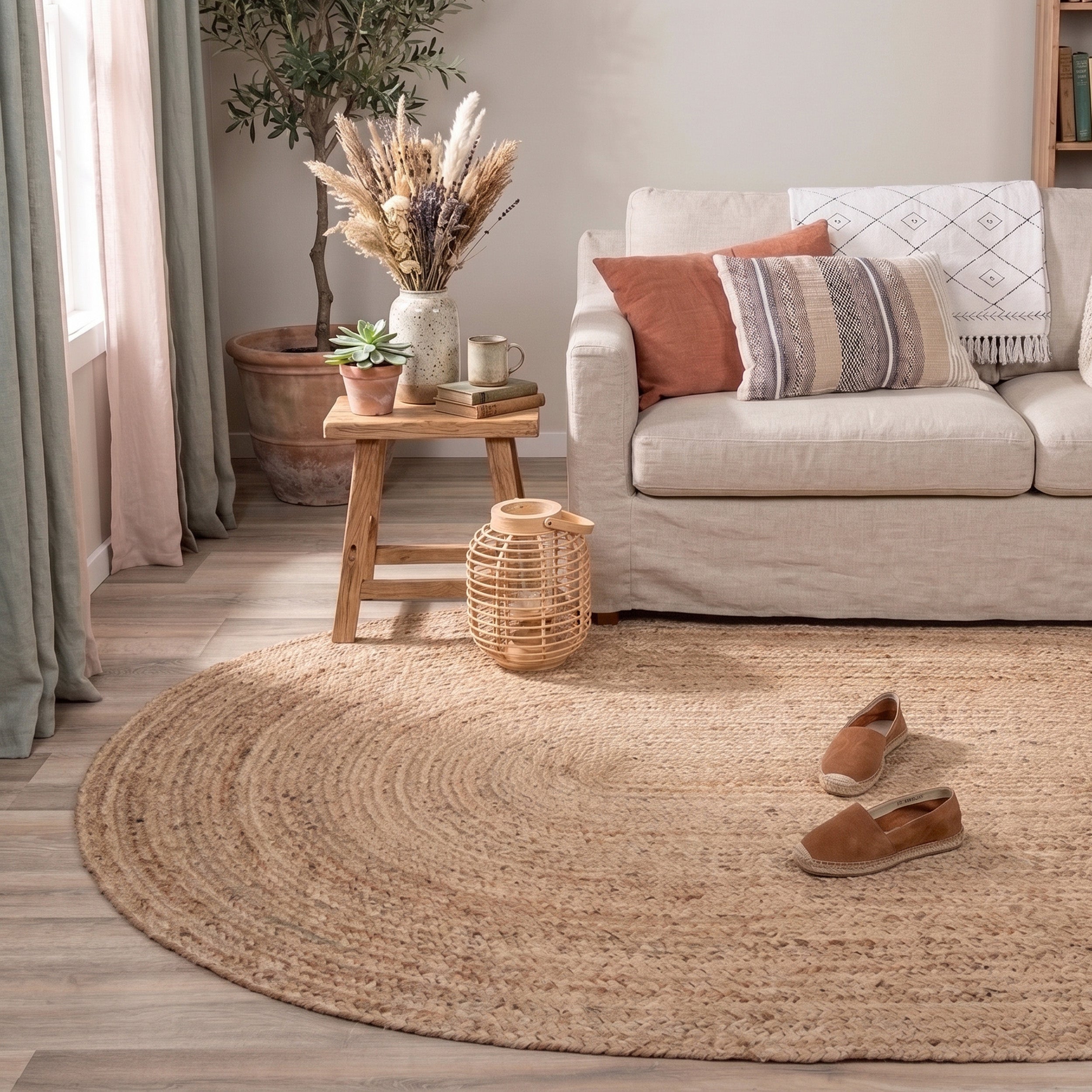 Jute Teppich Oval