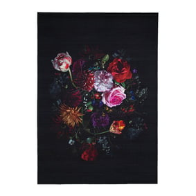 Teppich Floral - Florine Schwarz Rosa - product