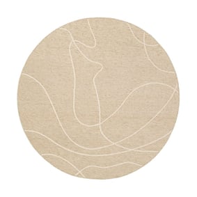 In- & Outdoor Teppich Rund - Porto Lines Creme - product