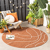 In- & Outdoor Teppich Rund - Porto Lines Terracotta - thumbnail