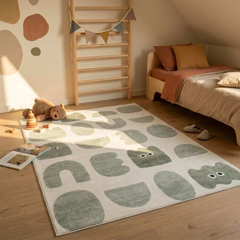 Children’s bedroom rug – Pip Shapes Green