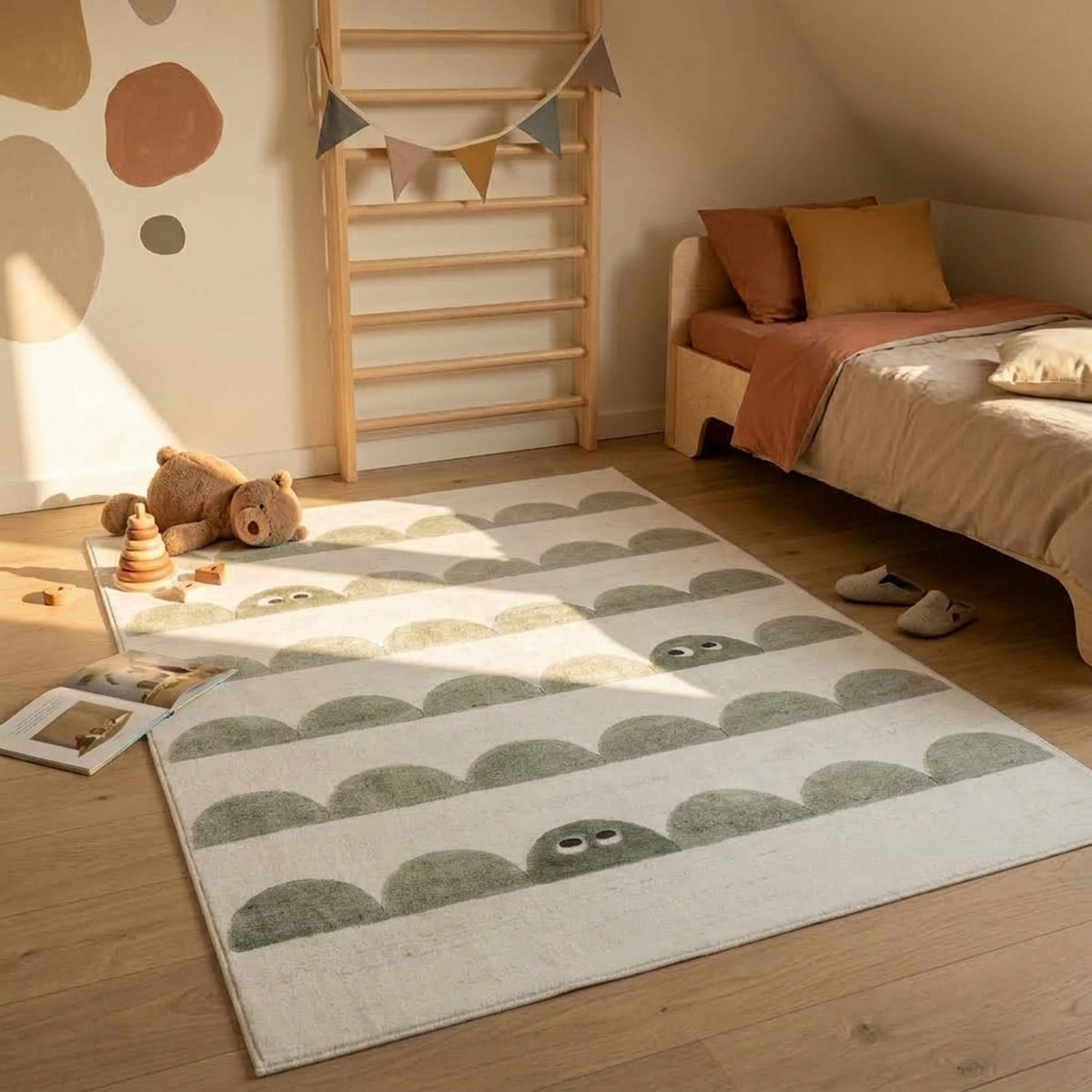 Children’s bedroom rug – Pip Stripes Green