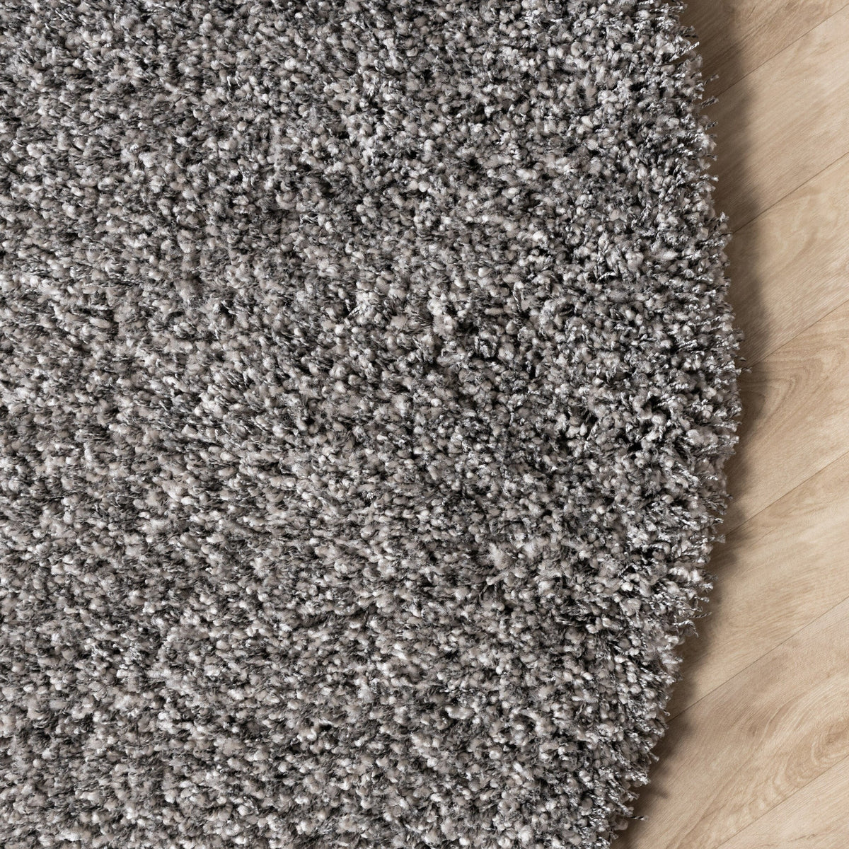 Round high-pile rug - Yves Grey
