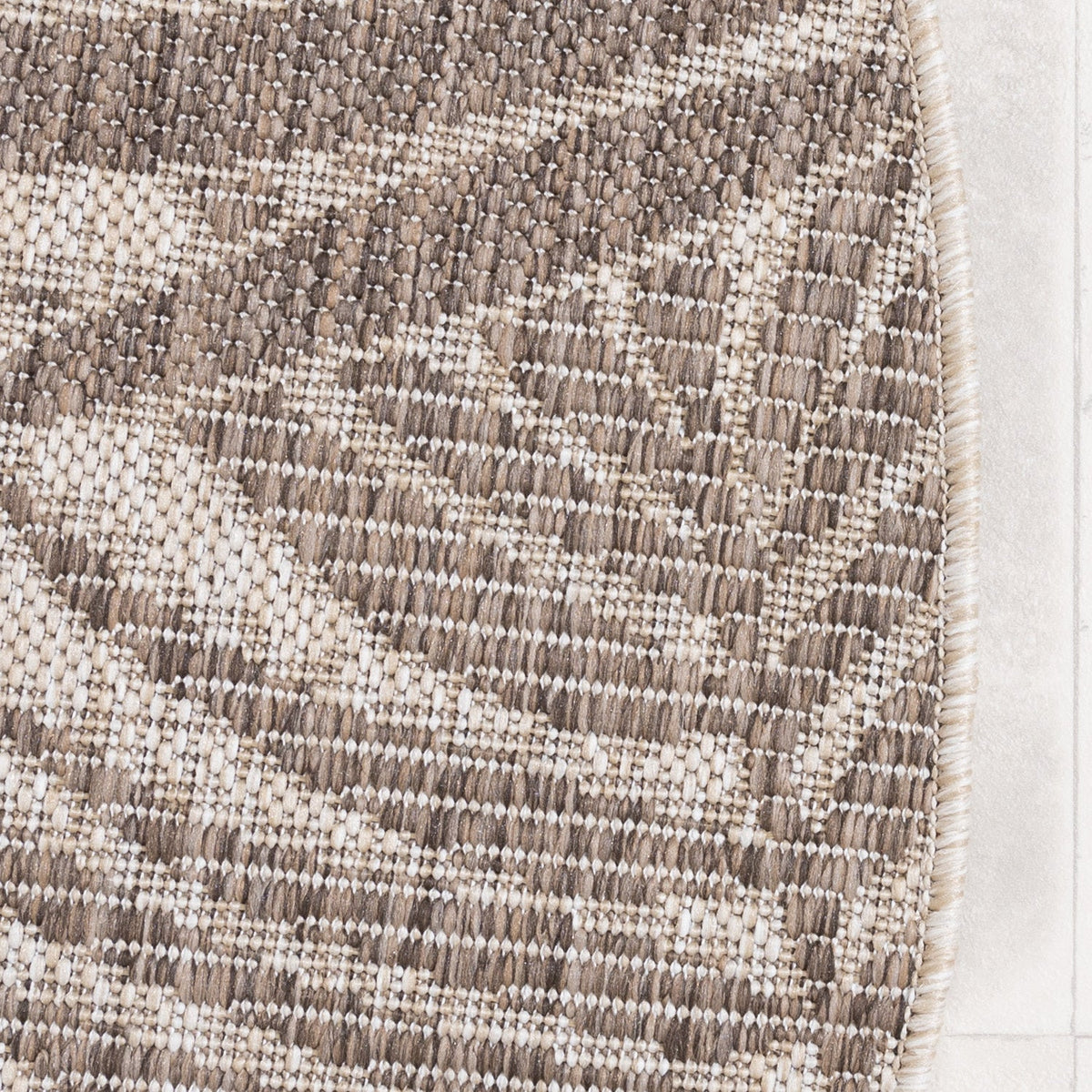 Round Outdoor Rug - Tiga Edge Taupe