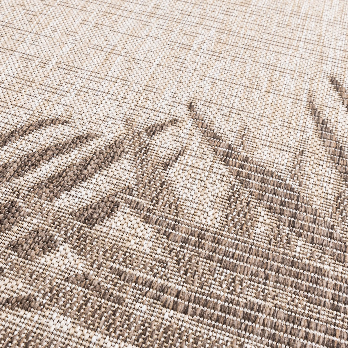 Round Outdoor Rug - Tiga Edge Taupe