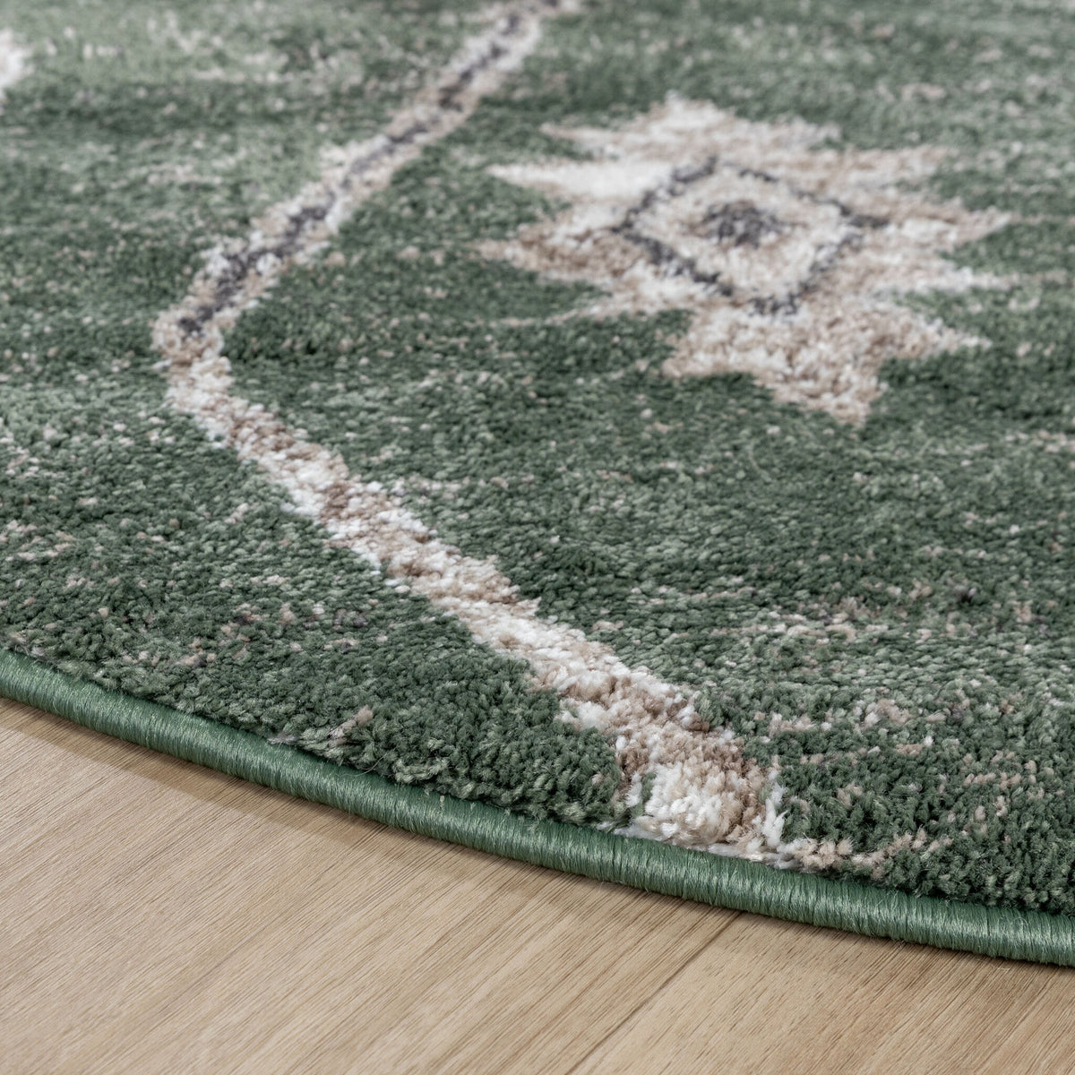 Round berber rug - Blend Aztec Green