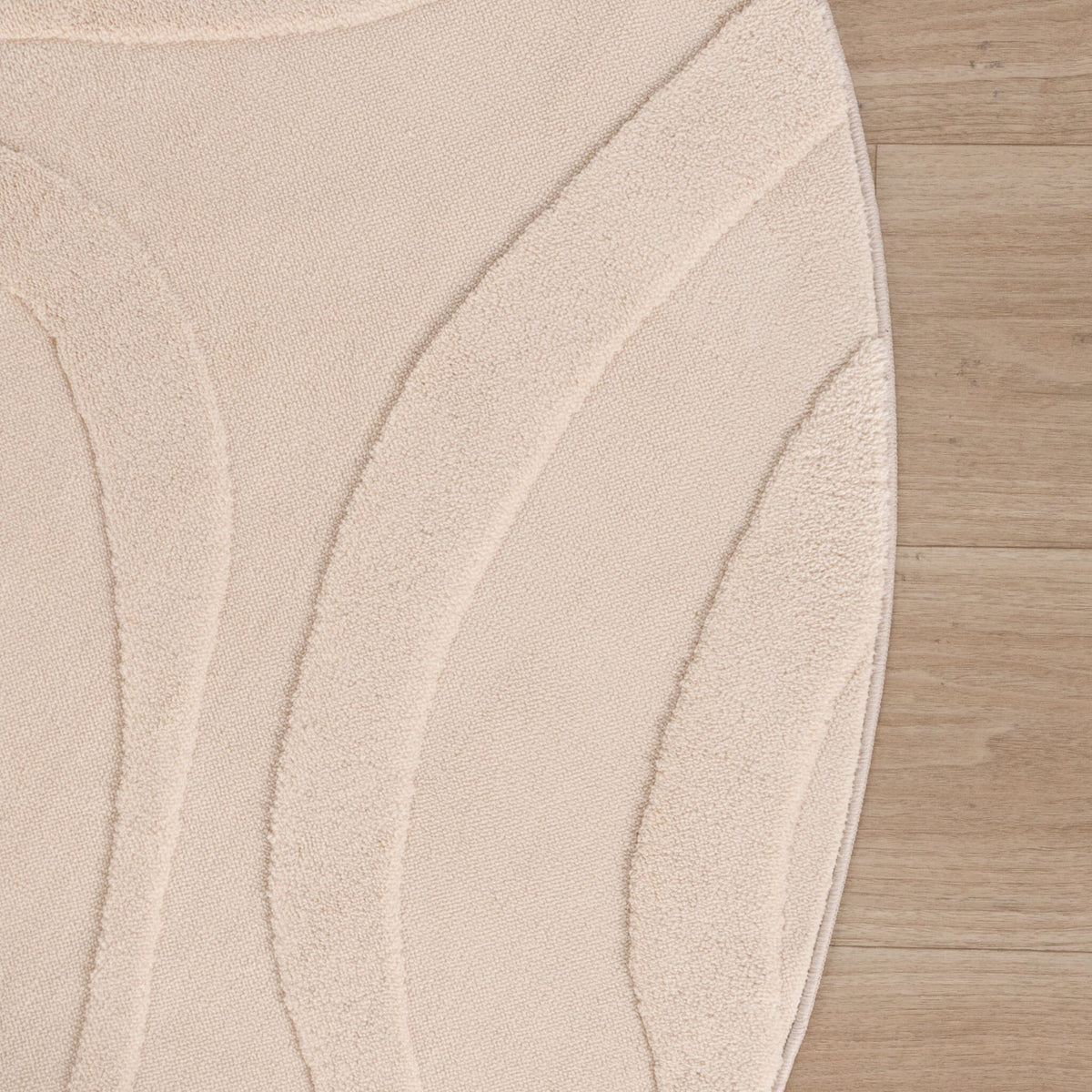 Round Scandinavian Rug - Charm Shapes Beige