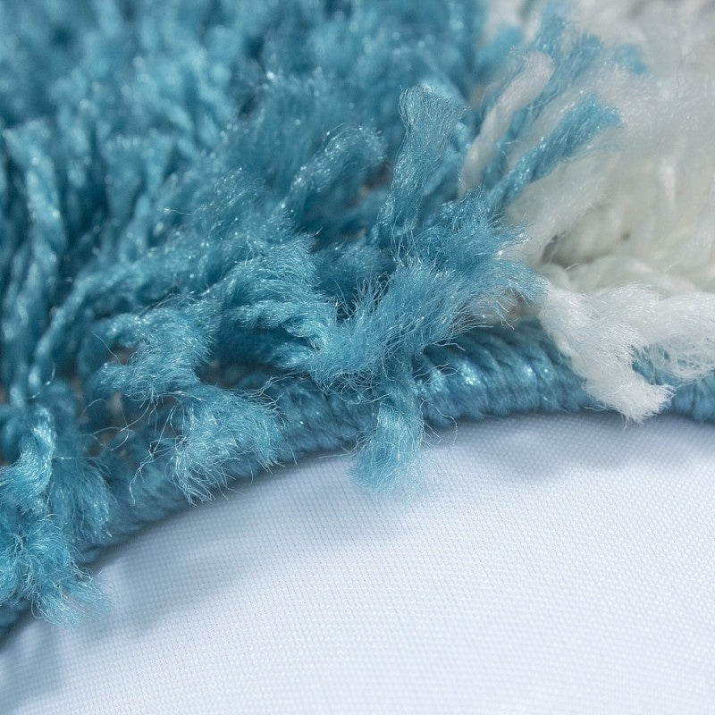 High Pile Floor Rug - Cube Turquoise