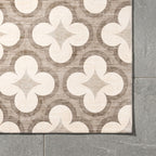 Geometrischer Outdoor Teppich - Mosaic Clover Creme