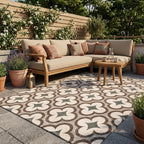 Geometrischer Outdoor Teppich - Mosaic Clover Grün