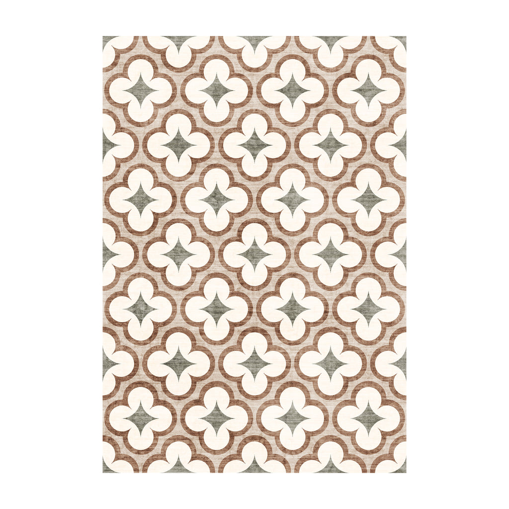 Geometrischer Outdoor Teppich - Mosaic Clover Grün