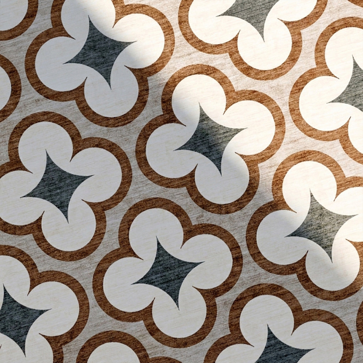 Geometrischer Outdoor Teppich - Mosaic Clover Grün