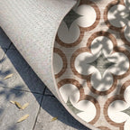 Geometrischer Outdoor Teppich - Mosaic Clover Grün