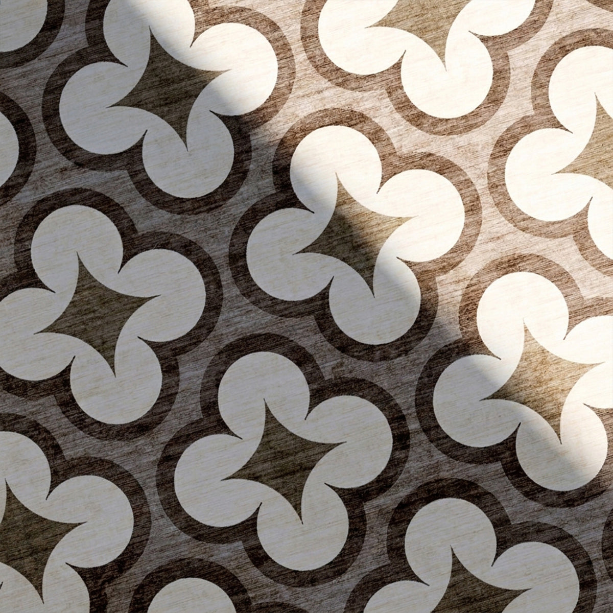 Geometrischer Outdoor Teppich - Mosaic Clover Terra