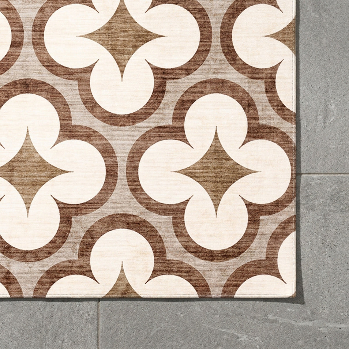 Geometrischer Outdoor Teppich - Mosaic Clover Terra