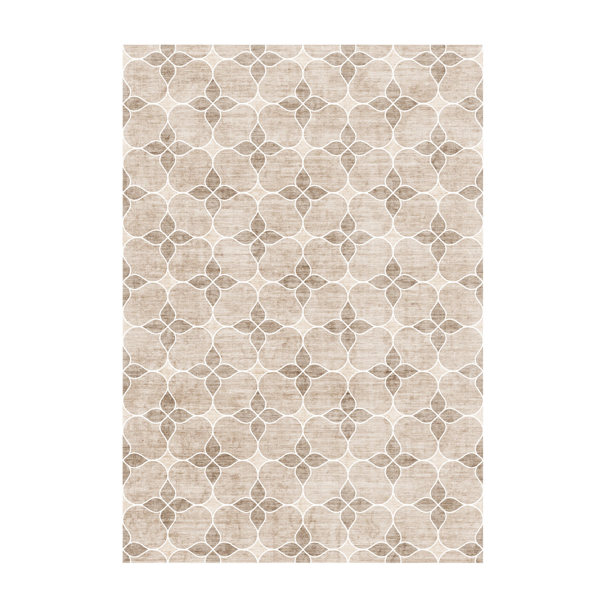 Geometrischer Outdoor Teppich - Mosaic Dot Creme