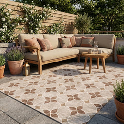 Geometrischer Outdoor Teppich - Mosaic Dot Terracotta