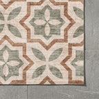 Geometrischer Outdoor Teppich - Mosaic Medina Grün