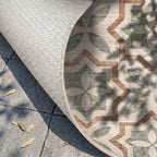 Geometrischer Outdoor Teppich - Mosaic Medina Grün