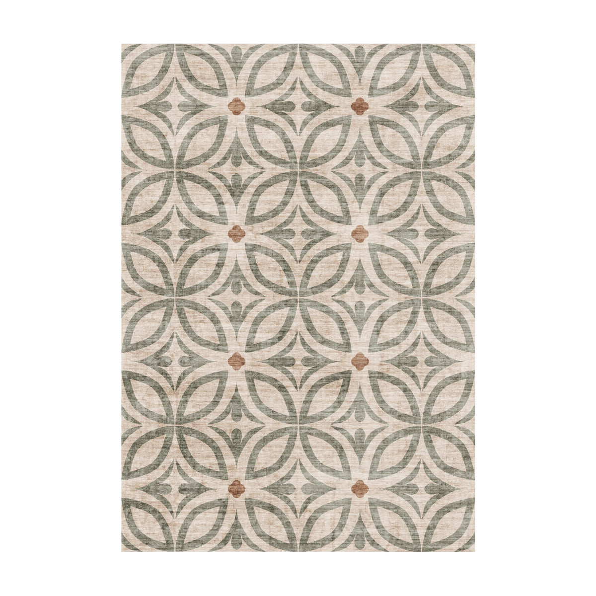 Geometrischer Outdoor Teppich - Mosaic Petal Grün