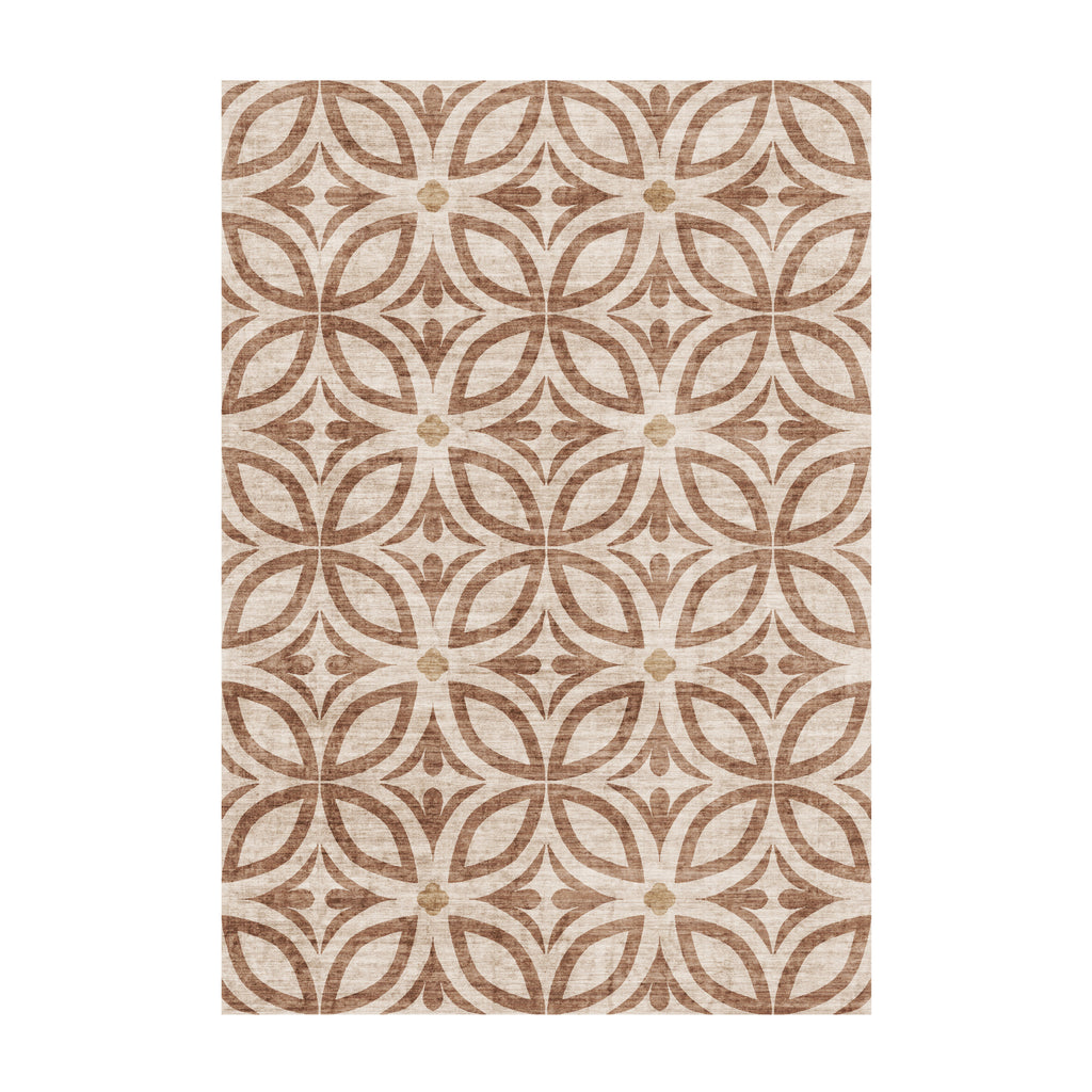 Geometrischer Outdoor Teppich - Mosaic Petal Terra