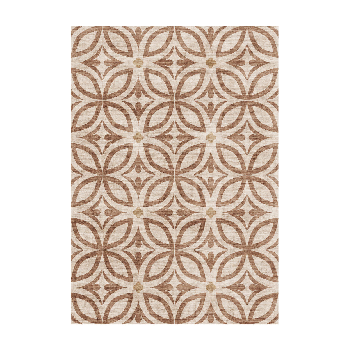 Geometrischer Outdoor Teppich - Mosaic Petal Terra