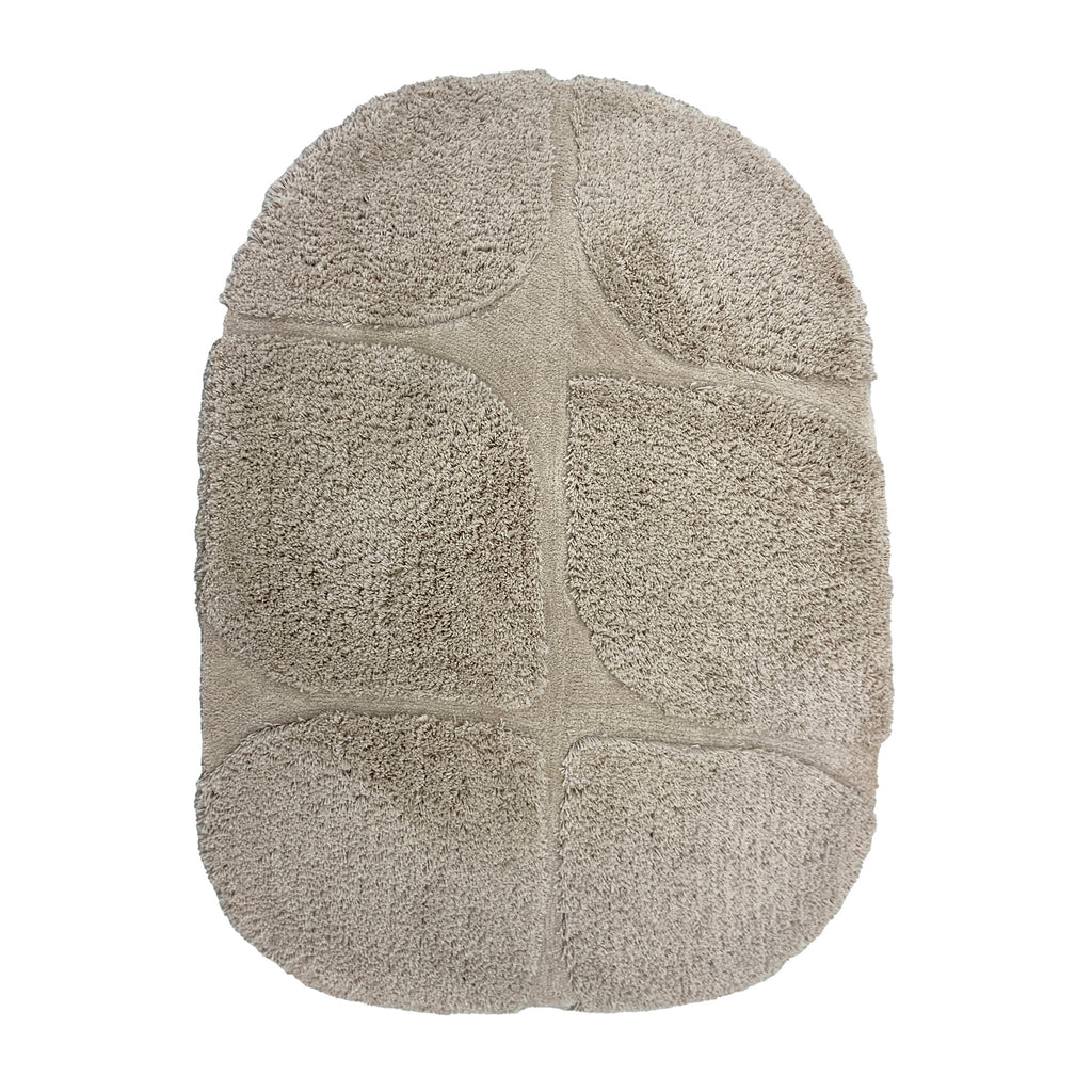 Organic rug - Odette Grid Taupe