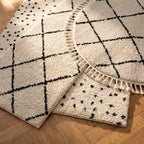 Teppich Hochflor - Grand Wire Creme Schwarz