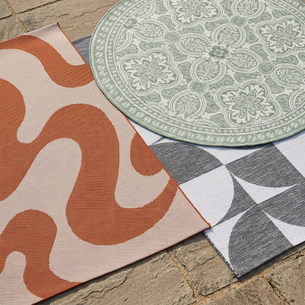 In- & Outdoor Teppich - Summer Shapes Grau