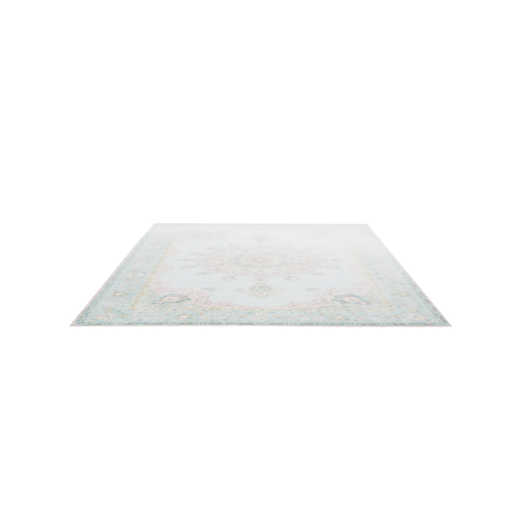 Teppich Vintage - Lily Medaillon Hellblau Türkis