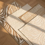 Waschbarer Teppich - Dunya Zebra Beige Weiß