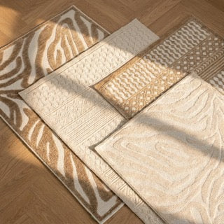 Waschbarer Teppich - Dunya Zebra Beige Weiß