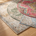 Round oriental rug – Leyla Medallion Green