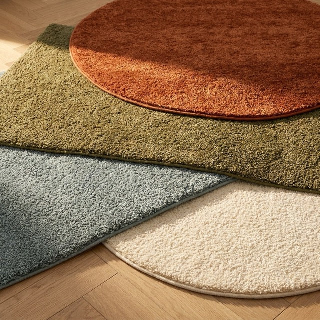 Round High-Pile Rug – Wish Blue/Green