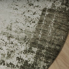 Runder abstrakter Teppich - Rusty Green