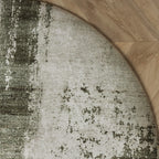 Runder abstrakter Teppich - Rusty Green