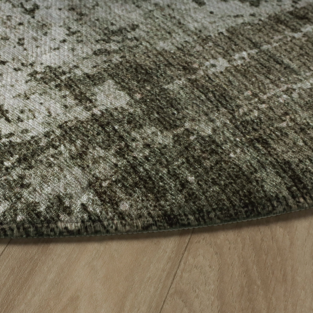 Runder abstrakter Teppich - Rusty Green