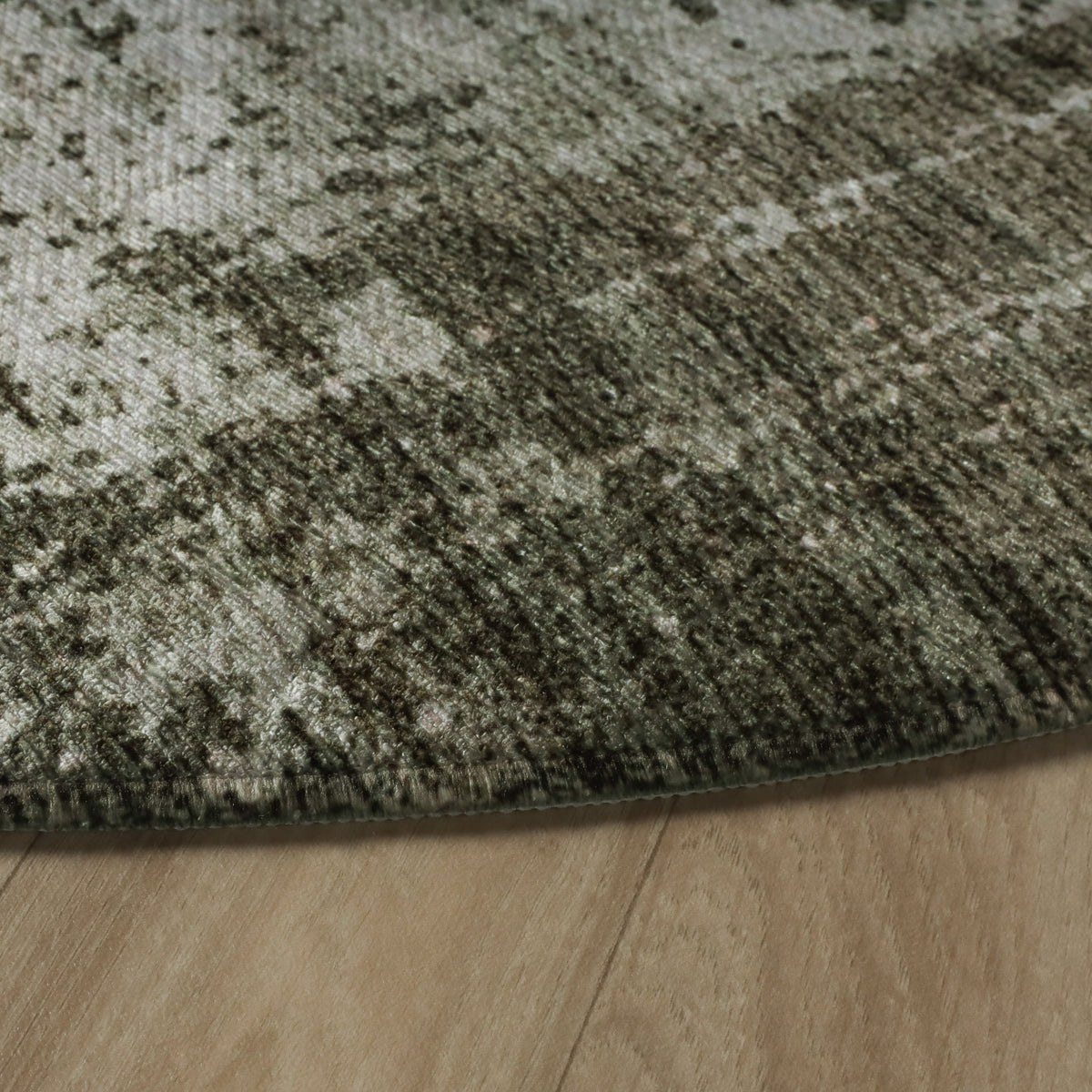 Runder abstrakter Teppich - Rusty Green