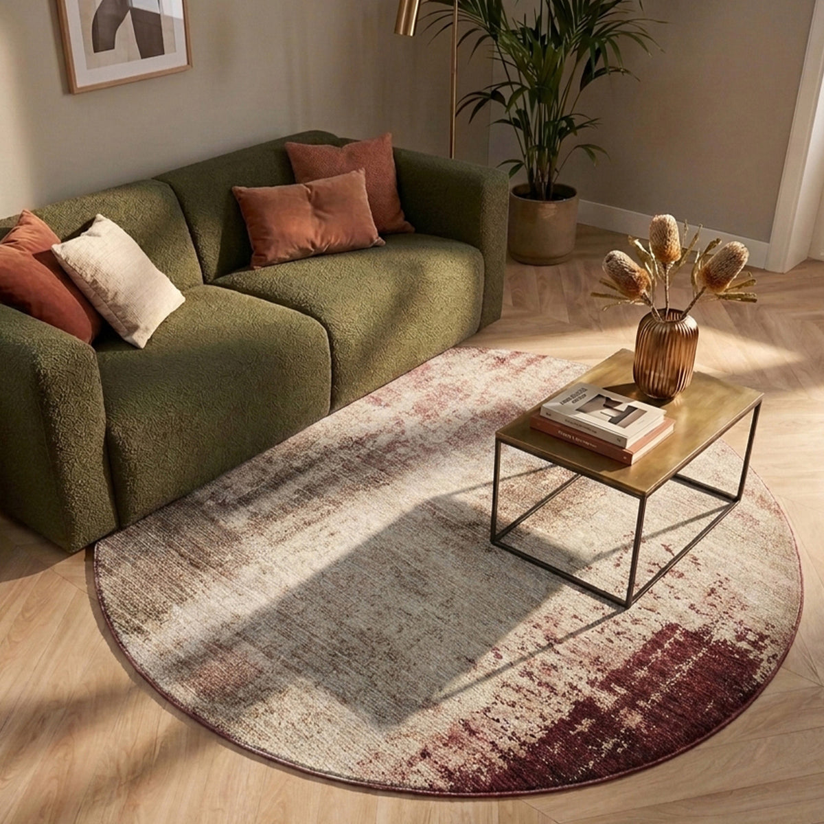 Runder abstrakter Teppich - Rusty Multicolour