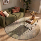 Runder abstrakter Teppich - Rusty Pastel