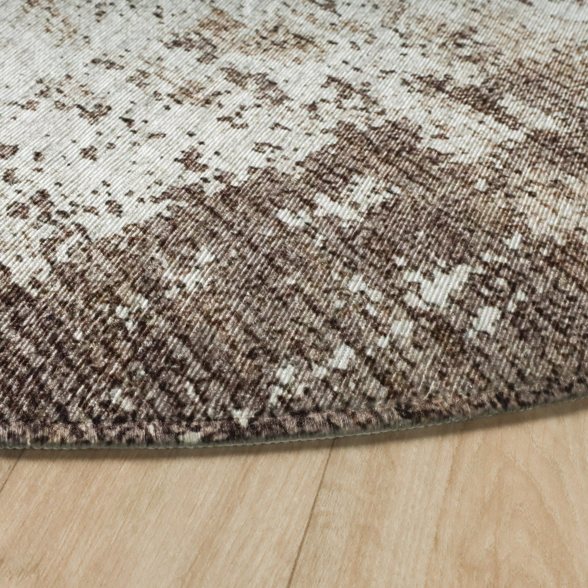 Runder abstrakter Teppich - Rusty Taupe