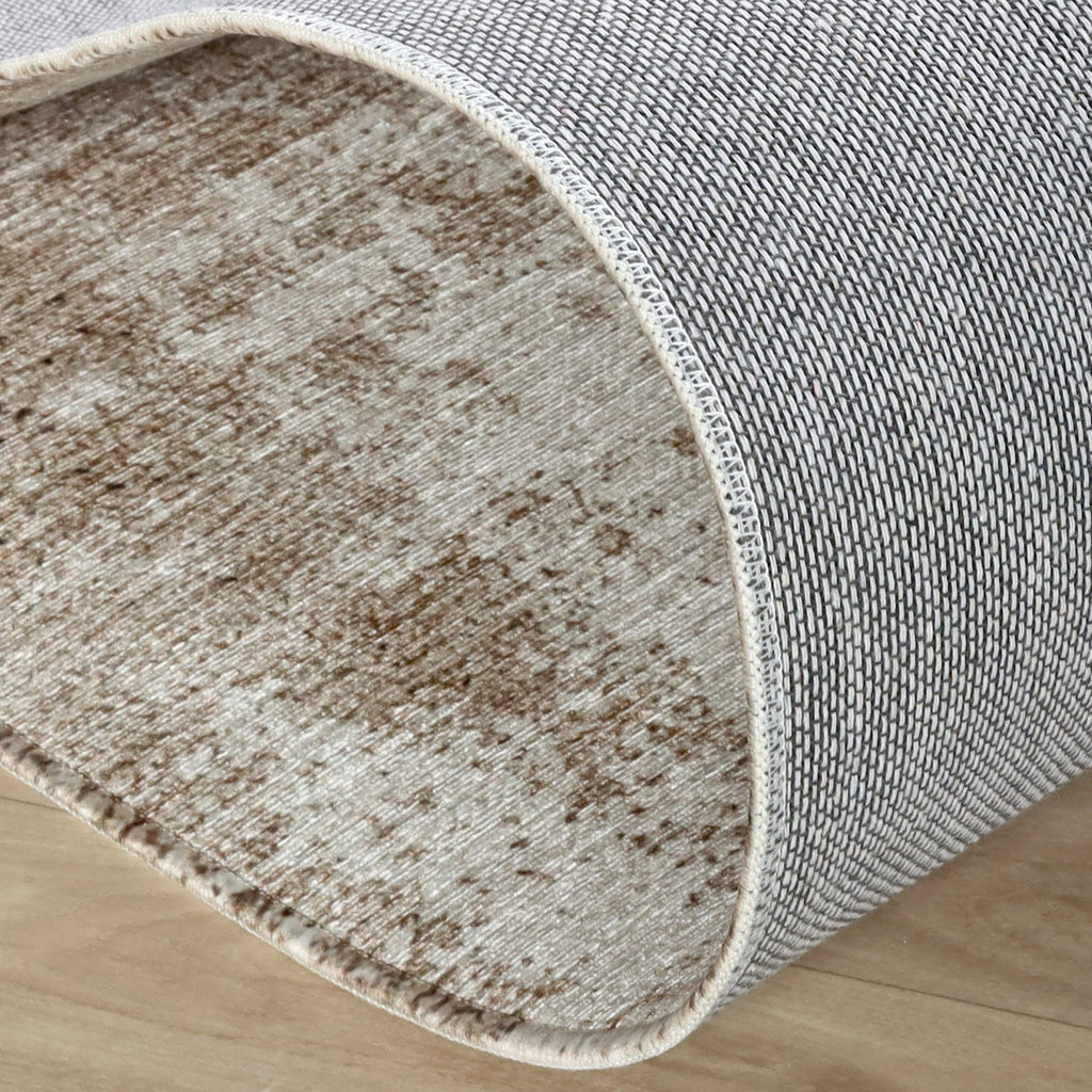 Runder abstrakter Teppich - Rusty Taupe