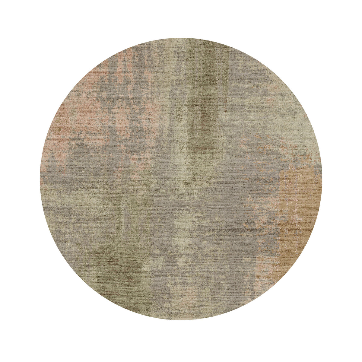 Runder abstrakter Teppich - Rusty Pastel