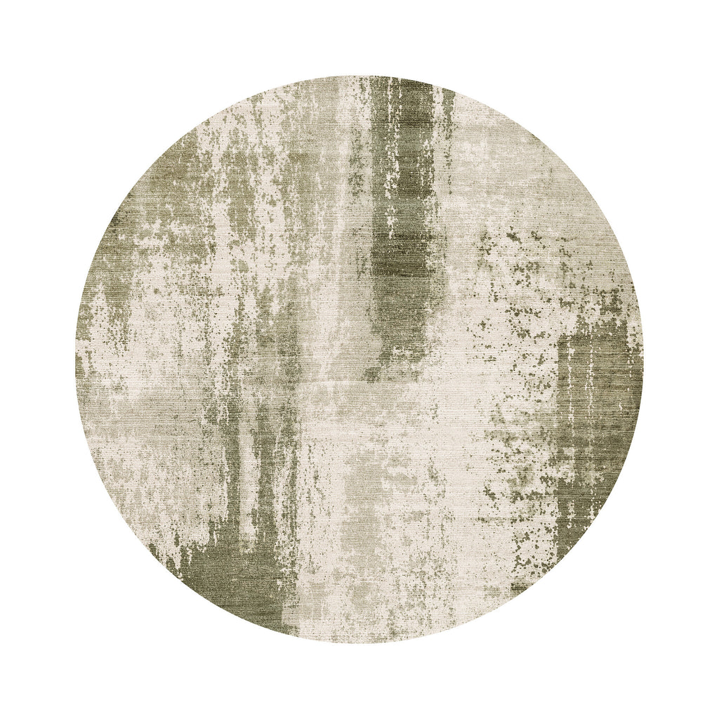 Runder abstrakter Teppich - Rusty Green