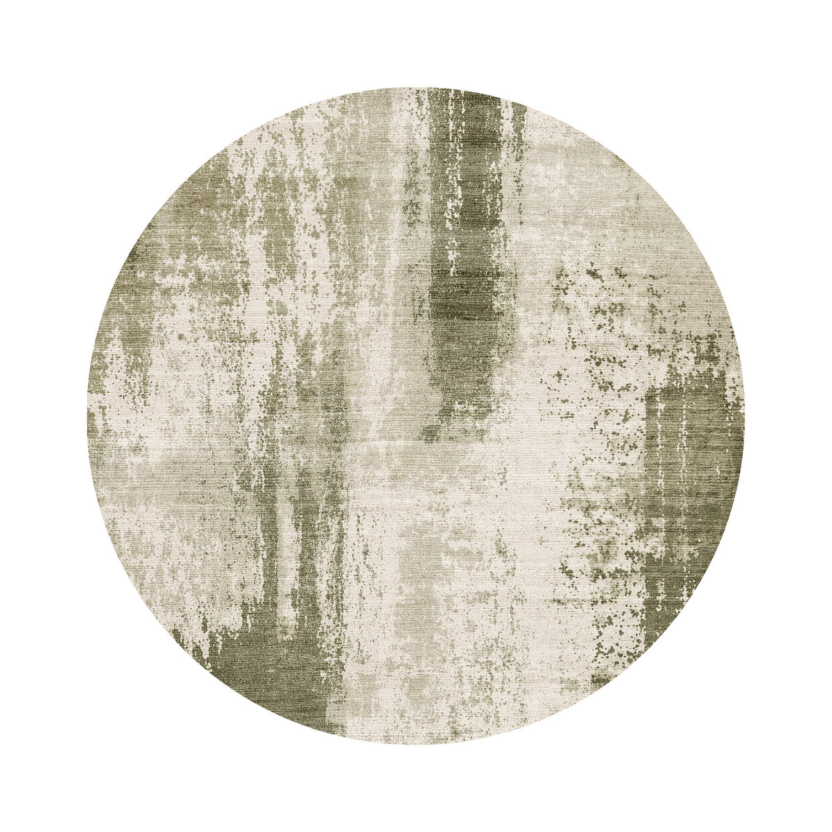Runder abstrakter Teppich - Rusty Green