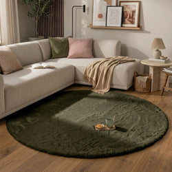 Round High Pile Rug - Comfy Supreme Green