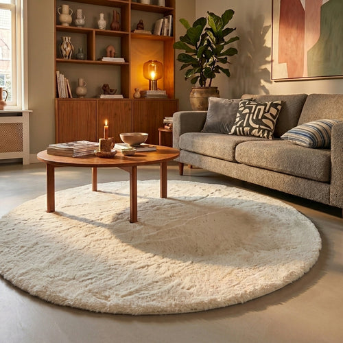 Hochflor Teppich Rund
